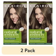 2 pack Clairol Natural Instincts Demi-Permanent Hair Color Cream, 6 Light Brown, Hair Dye, 1 Application