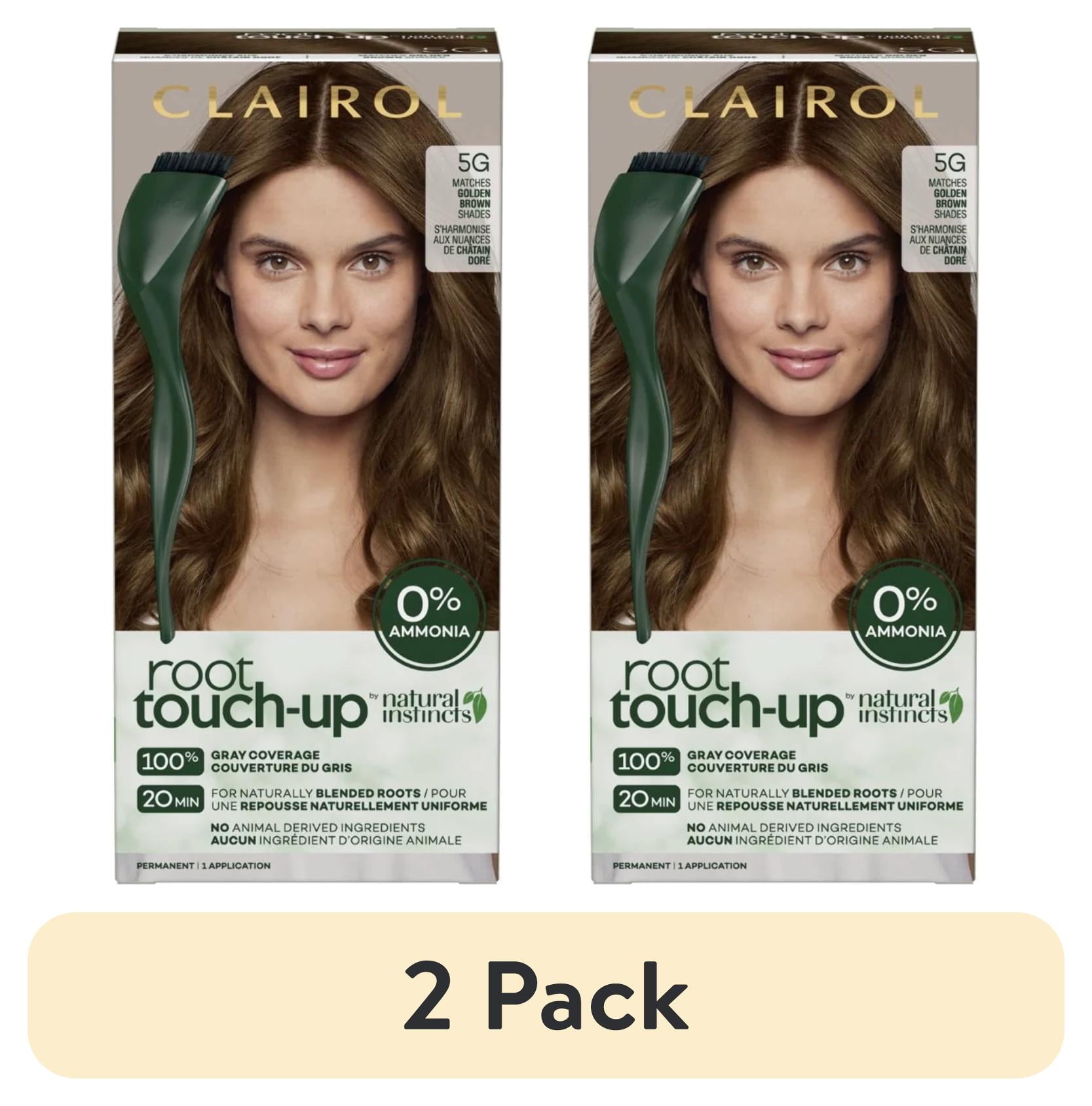 (2 pack) Clairol Root Touch-Up Natural Instincts Permanent Hair Dye, 5G Golden Brown, Hair Color, 1 Kit