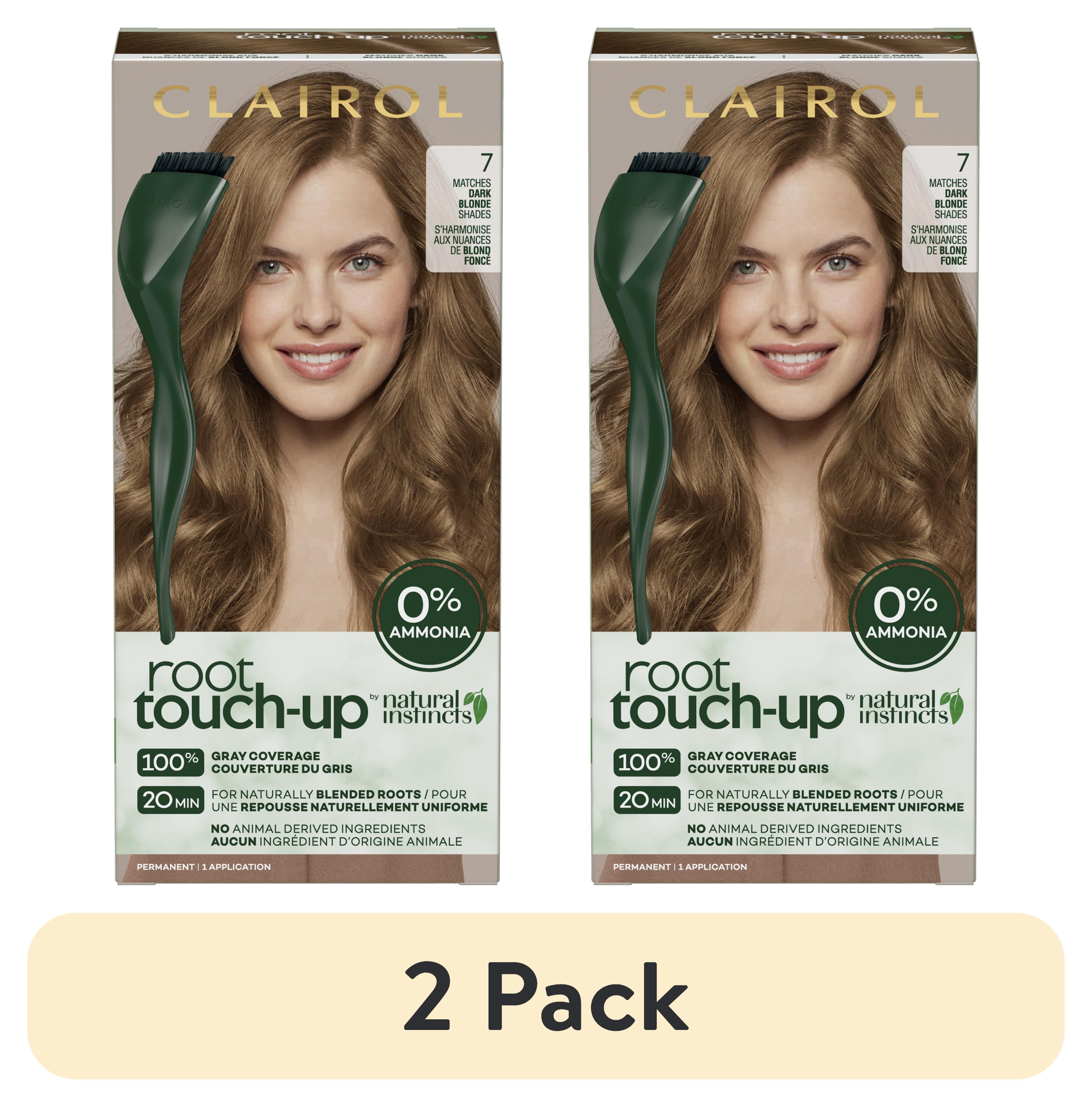 (2 pack) Clairol Root Touch-Up Natural Instincts Permanent Hair Dye, 7A Dark Blonde, Hair Color, 1 Kit