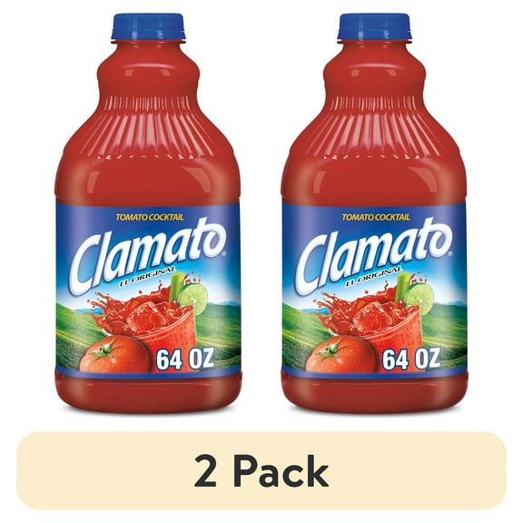 (2 pack) Clamato Original Tomato Cocktail Mixer, 64 fl oz, Bottle