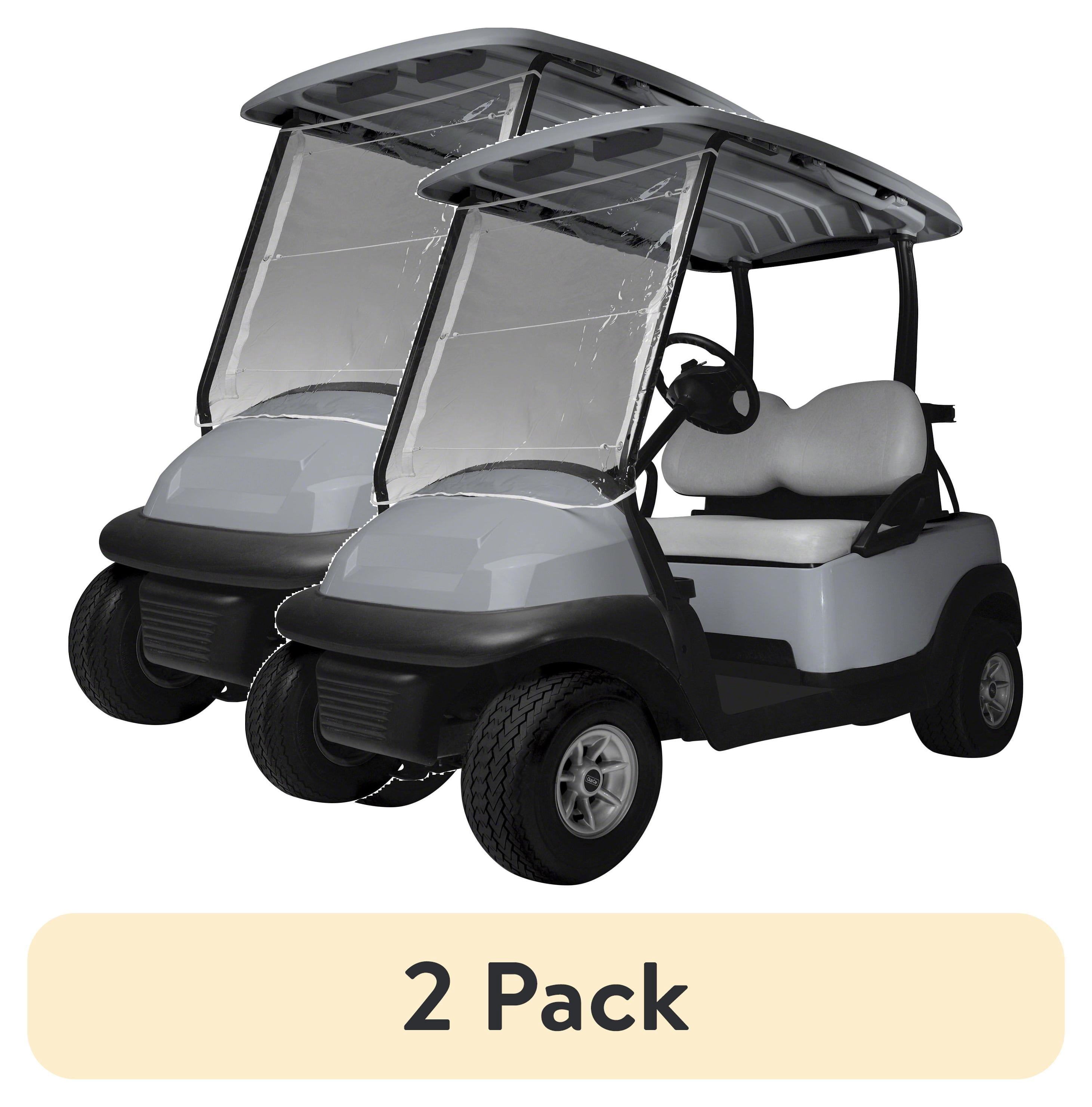 (2 pack) Classic Accessories Fairway Standard Portable Golf Cart Windshield, 47"L (roof) x 36"H, White/Clear