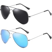 2 pack Classic Aviator Sunglasses for Men Women Driving Sun glasses Polarized Lens UV Blocking