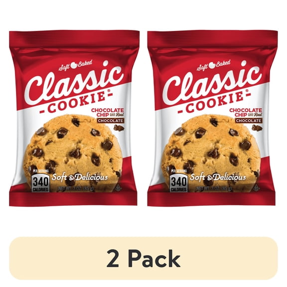(2 pack) Classic Cookie 3oz Chocolate Chip Soft Baked Cookie