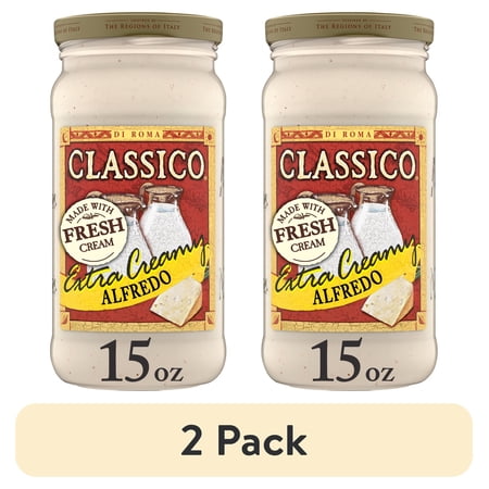 (2 pack) Classico Extra Creamy Alfredo Pasta Sauce, 15 oz Jar