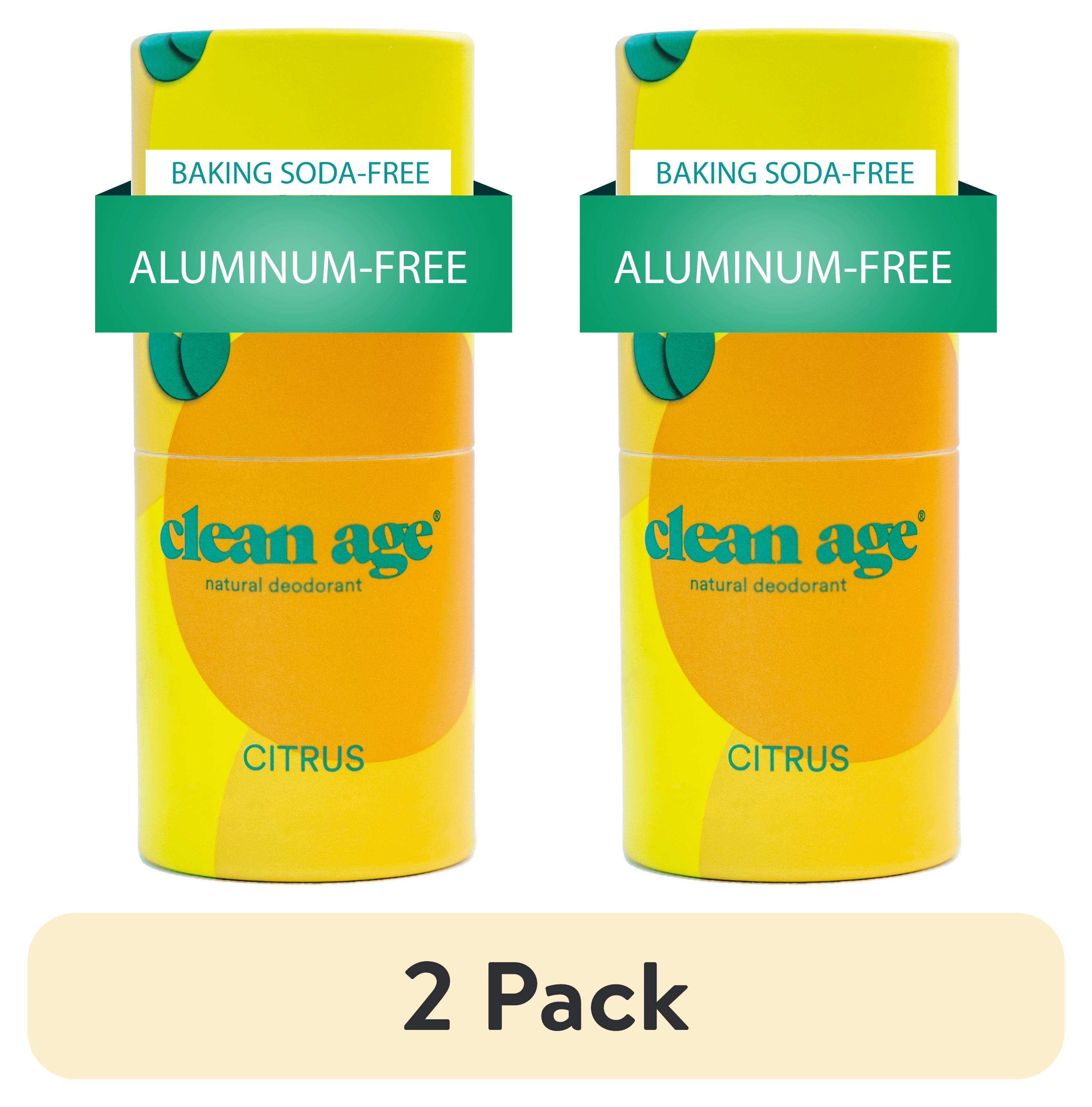 (2 pack) Clean Age Natural Deodorant for Teens, Women, Men | Aluminum Free, Baking Soda Free, Citrus 2 oz.