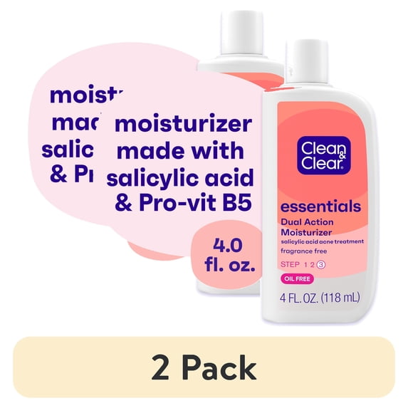 (2 pack) Clean & Clear Essentials Dual Action Moisturizer, 4 fl. oz