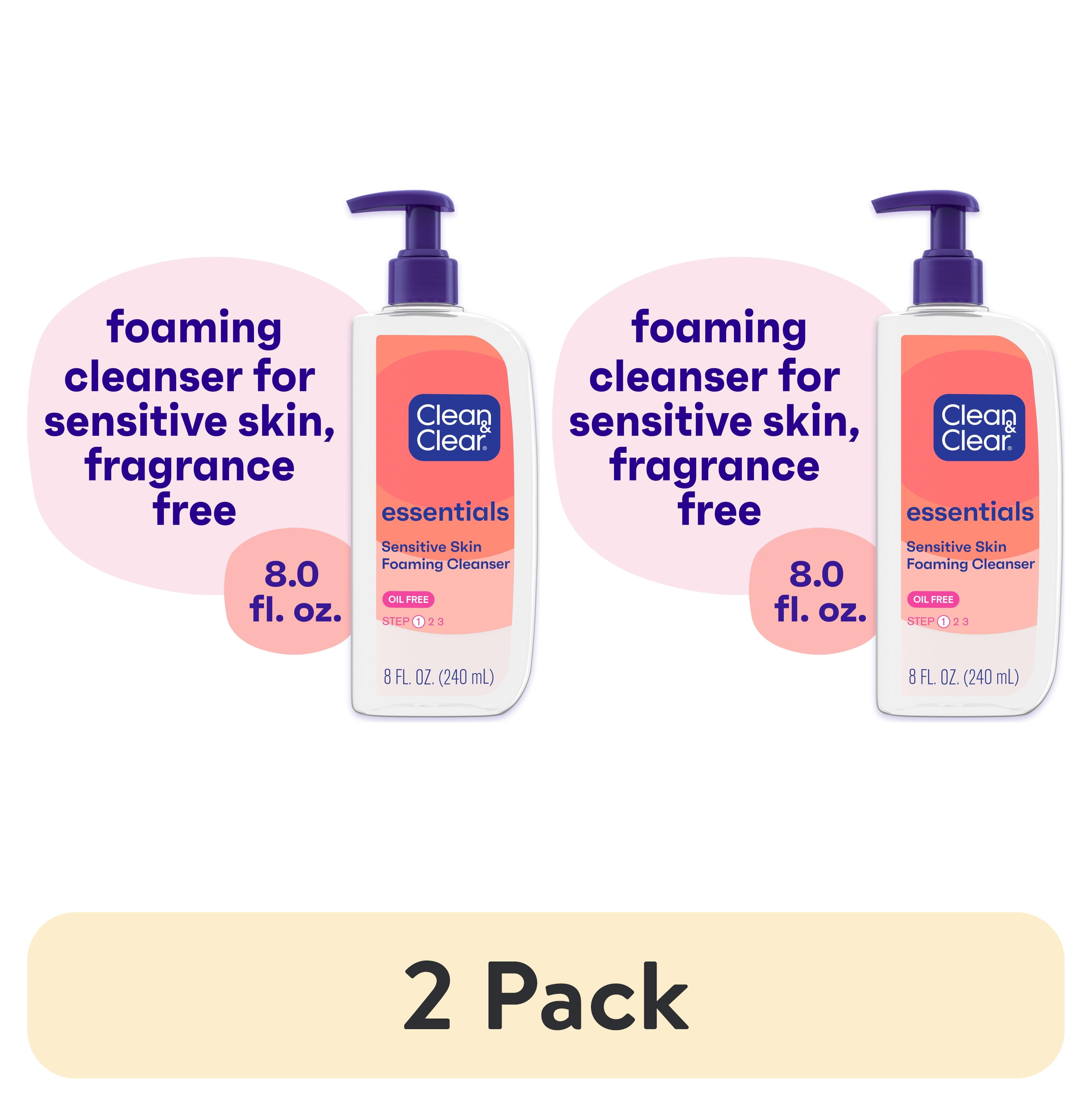(2 pack) Clean & Clear Essentials Oil-Free Foaming Facial Cleanser with Pro-Vitamin B5, 8 fl oz