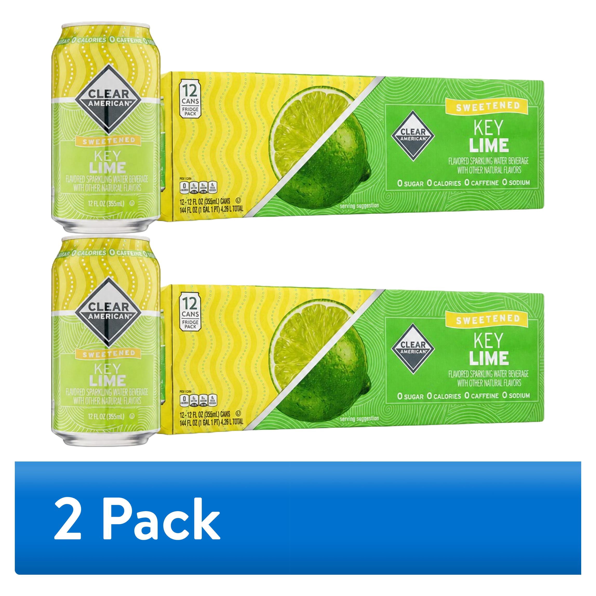 (2 pack) Clear American Key Lime Sparkling Water, 12 fl oz, 12 Count