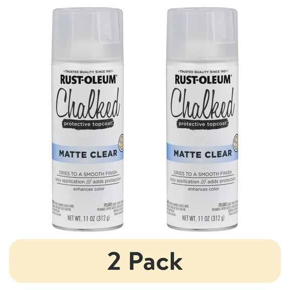 (2 pack) Clear, Rust-Oleum Chalked Ultra Matte Spray Paint-302599, 12 oz
