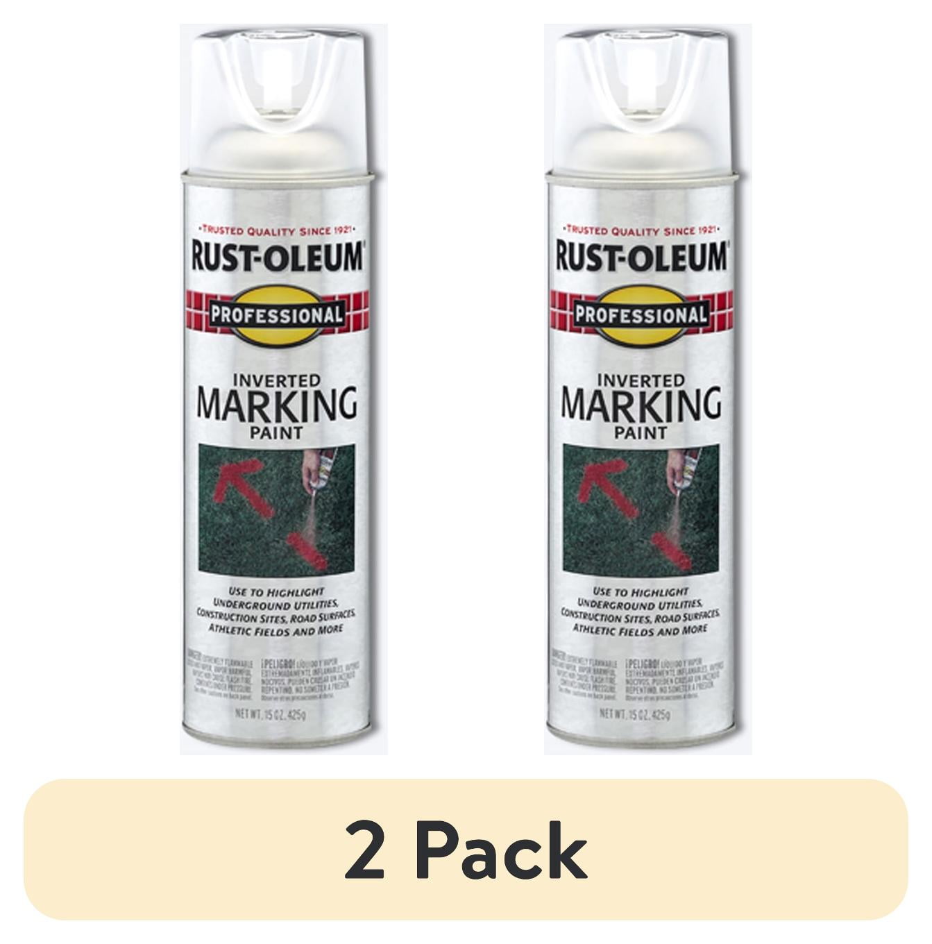 (2 pack) 6 Pack, Clear, Rust-Oleum Professional Inverted Marking Paint Spray-2596838, 15 oz