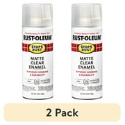 2 pack Clear, Rust-Oleum Stops Rust Protective Enamel Matte Spray Paint-285093, 12 oz