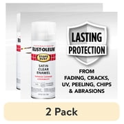 2 pack Clear, Rust-Oleum Stops Rust Protective Enamel Satin Spray Paint-285092, 12 oz