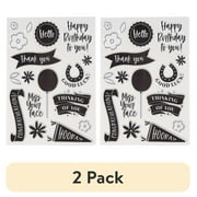 (2 pack) Clear Sentiment Silicon Craft Stamps for Cards and Scrapbooking - 4.5" x 6.375" Sheet
