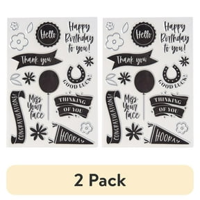 (2 pack) Clear Sentiment Silicon Craft Stamps for Cards and Scrapbooking - 4.5" x 6.375" Sheet