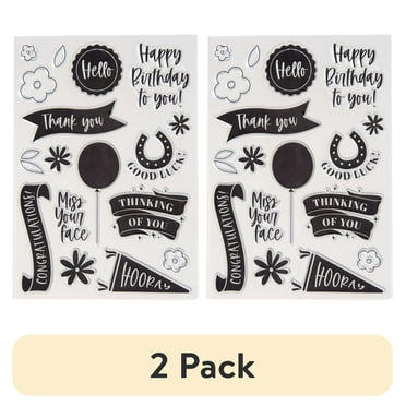 (2 pack) Clear Sentiment Stamps - 4.5" x 6.375" Sheet - Clear Silicon Sentiment Craft Stamps for Scrapbooking, DIY Crafts, Sentiment Stamps for Creating Cards or Stamping