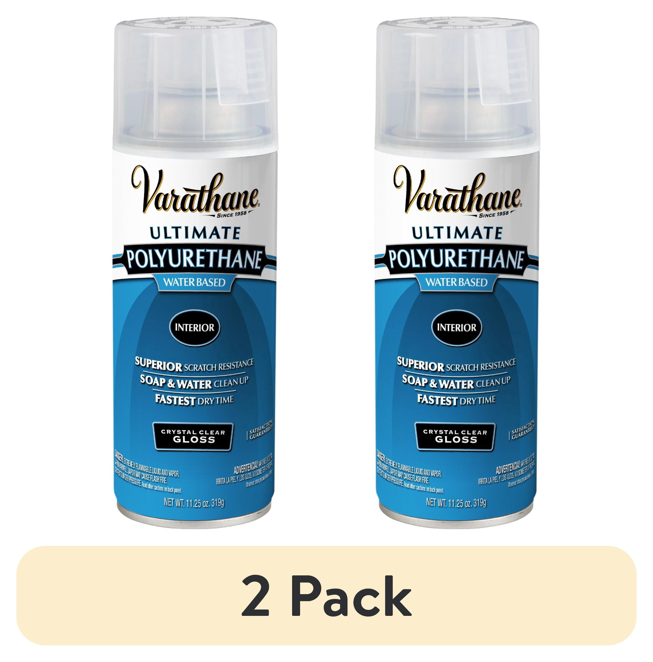 (2 pack) Clear, Varathane Ultimate Polyurethane Water-Based Gloss Spray-200081, 11.25 oz
