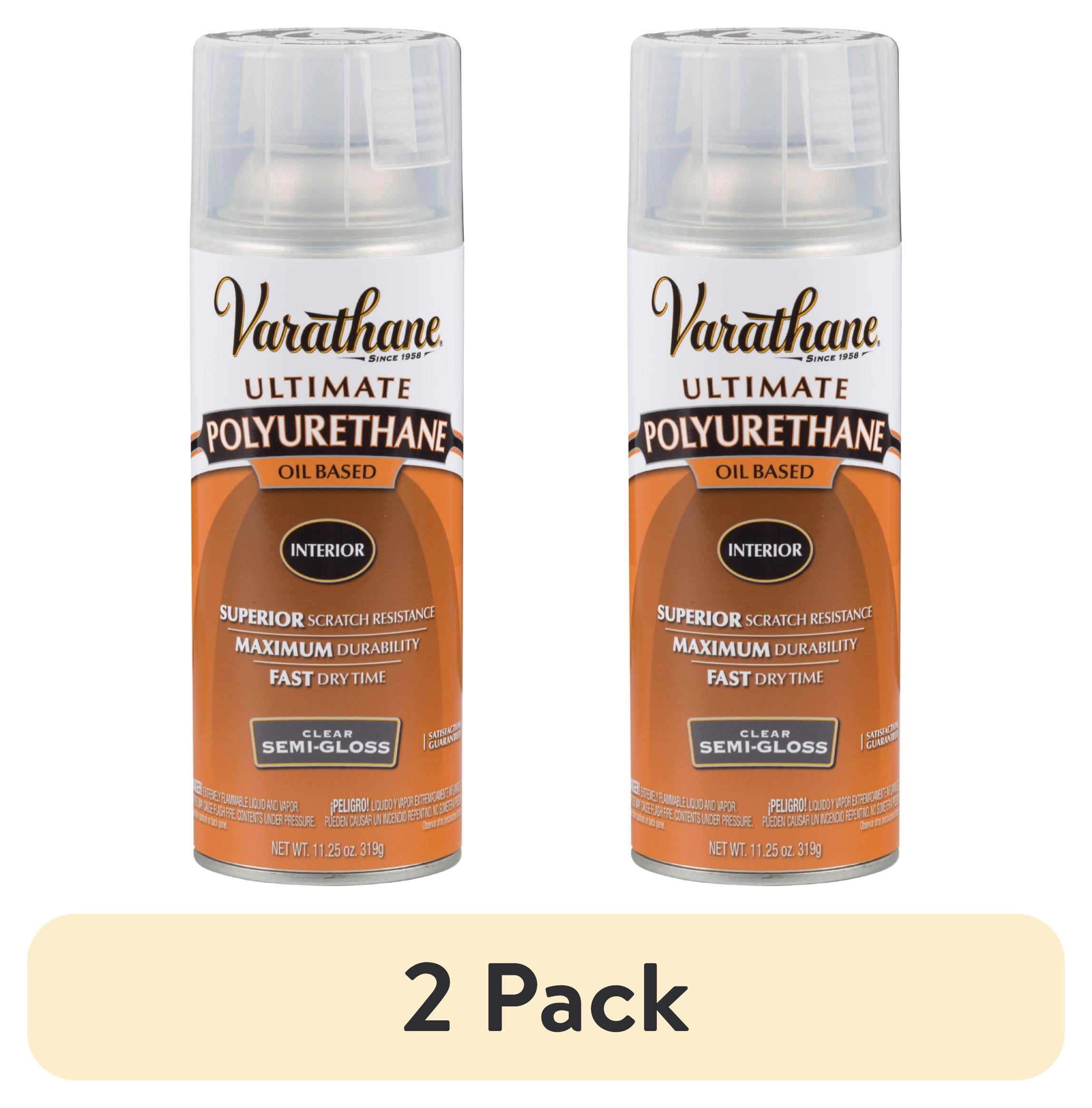 (2 pack) Clear, Varathane Ultimate Polyurethane Oil-Based Semi-Gloss Spray-6081, 11.25 oz