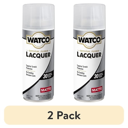 (2 pack) Clear, Watco Lacquer Matte Spray, 11.25 oz