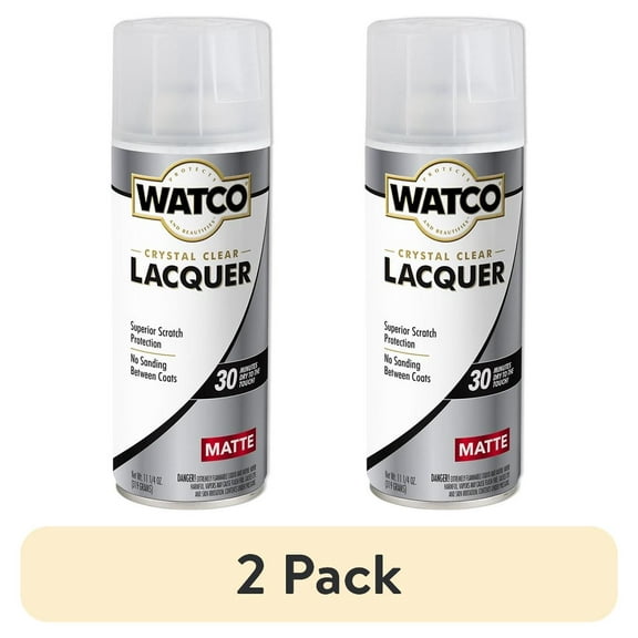 (2 pack) Clear, Watco Lacquer Matte Spray, 11.25 oz