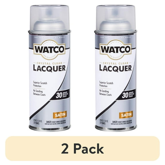 (2 pack) Clear, Watco Lacquer Satin Spray, 11.25 oz
