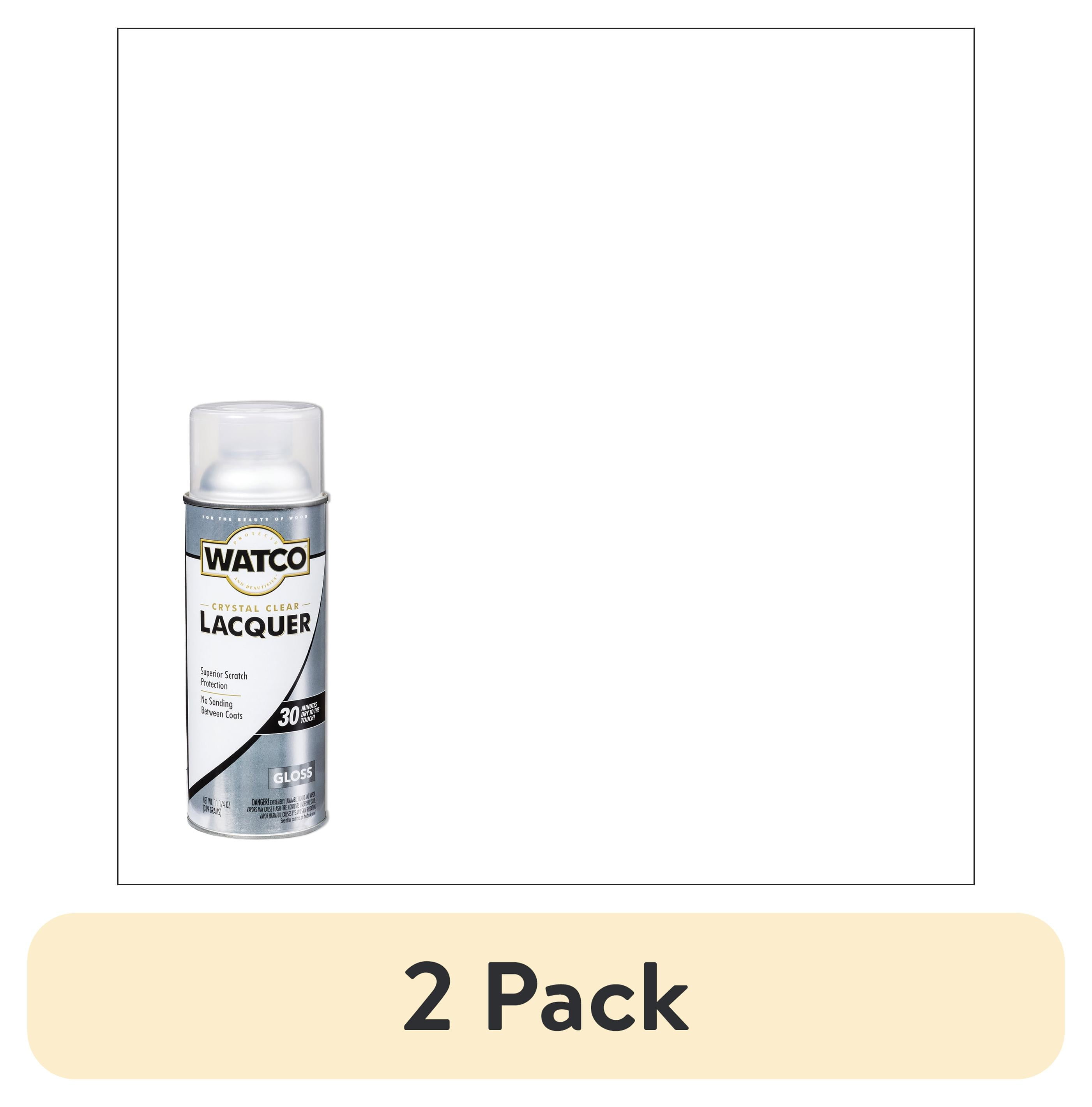 (2 pack) 6 Pack, Clear, Watco Lacquer Wood Finish Gloss Spray- 63081, 11.25 oz.