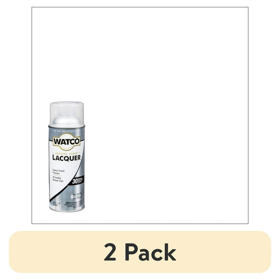 (2 pack) 6 Pack, Clear, Watco Lacquer Wood Finish Gloss Spray- 63081, 11.25 oz.