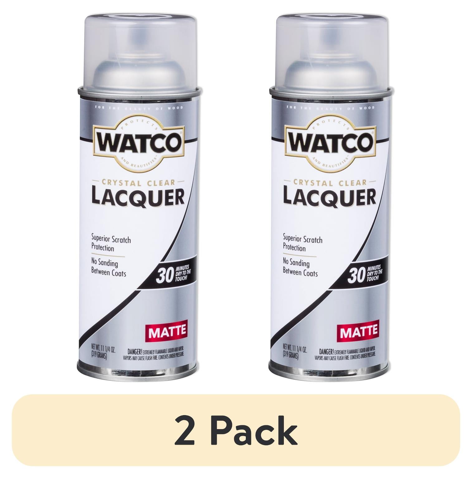 (2 pack) 6 Pack, Clear, Watco Lacquer Wood Finish Matte Spray- 321534, 11.25 oz.