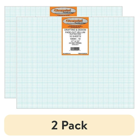 (2 pack) ClearPrint Fade-Out Design and Sketch Vellum - Grid