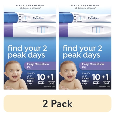(2 pack) Clearblue Ovulation Complete Starter Kit, 10 Ovulation Tests and 1 Pregnancy Test