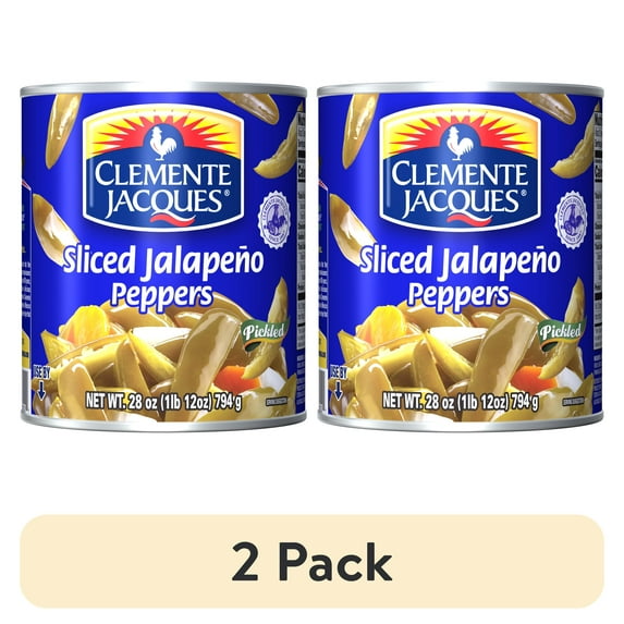(2 pack) Clemente Jacques Sliced Jalapeño Peppers, Pickled Jalapeños, 28 oz Can