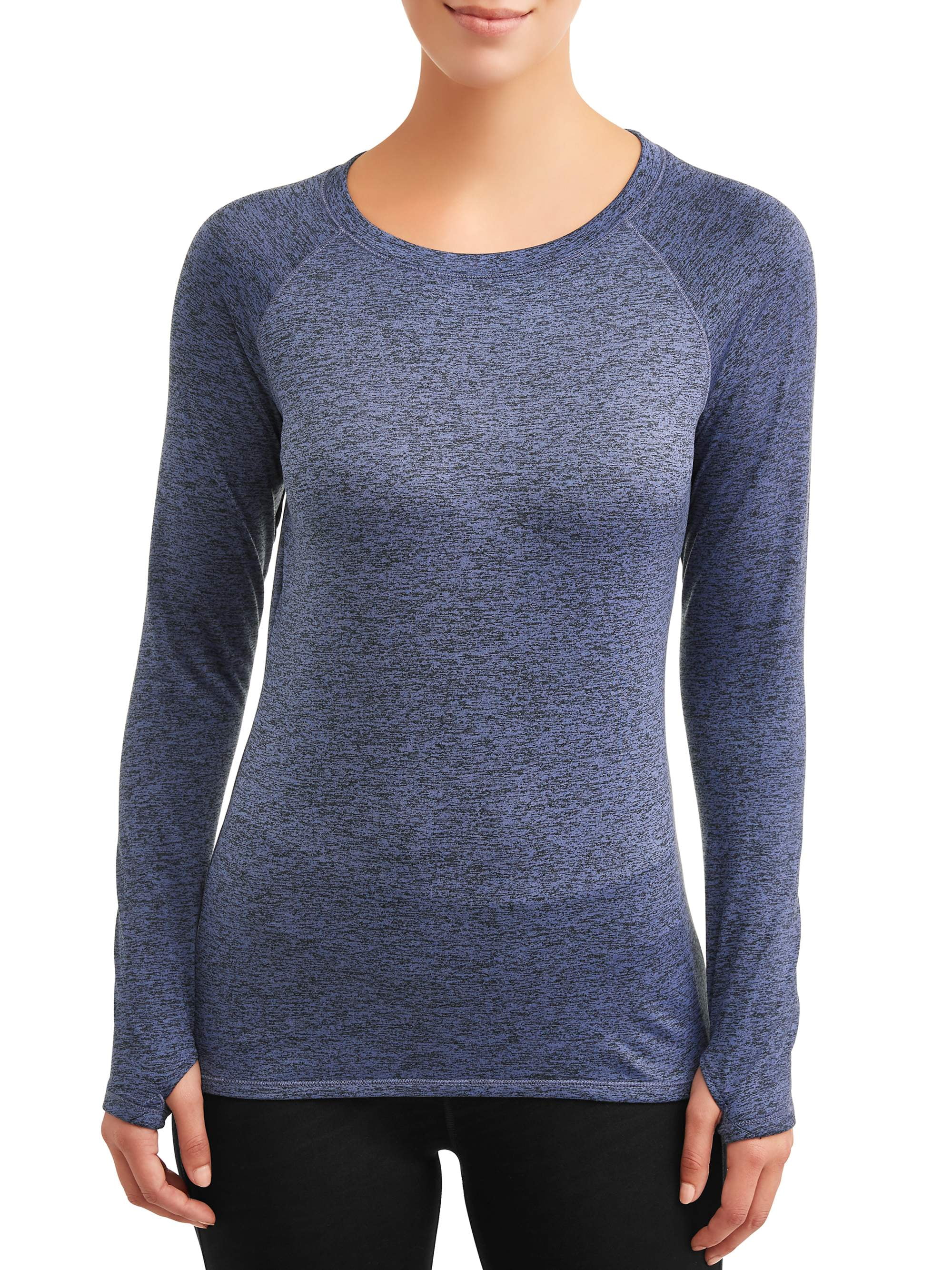 (2 pack) ClimateRight by Cuddl Duds Women's Warm Plush Warmth Crew Neck Base Layer Top, Sizes XS to 4X