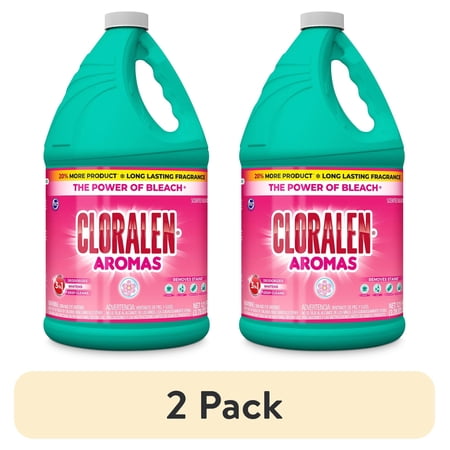 (2 pack) Cloralen No-Splash Liquid Scented Bleach, All Purpose Cleaner - Floral Scent, 121 fl oz