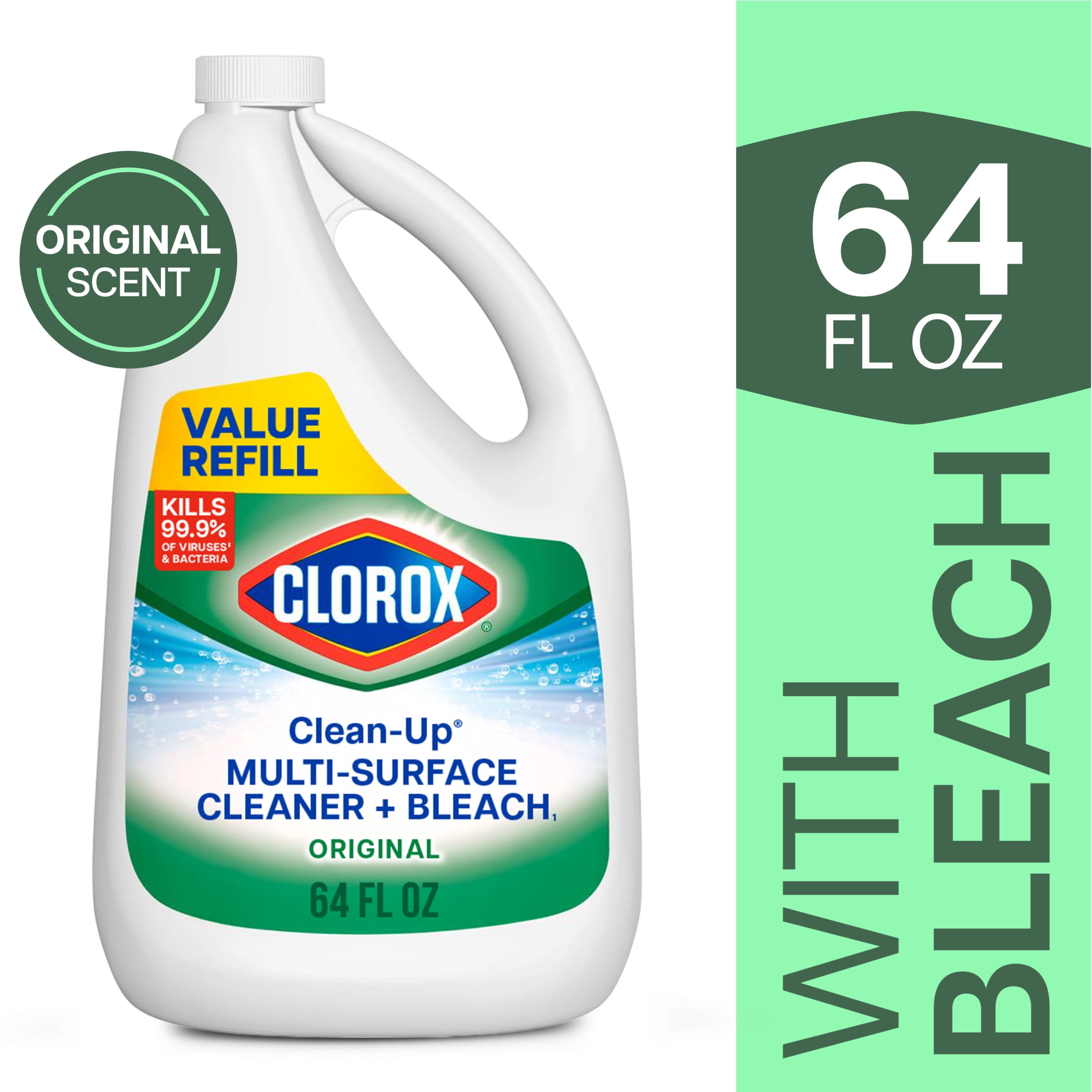 (2 pack) Clorox Clean-Up All Purpose Cleaner Refill w/Bleach, Original, 64 fl oz