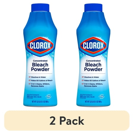 (2 pack) Clorox Concentrated Bleach Powder, 21.1 oz