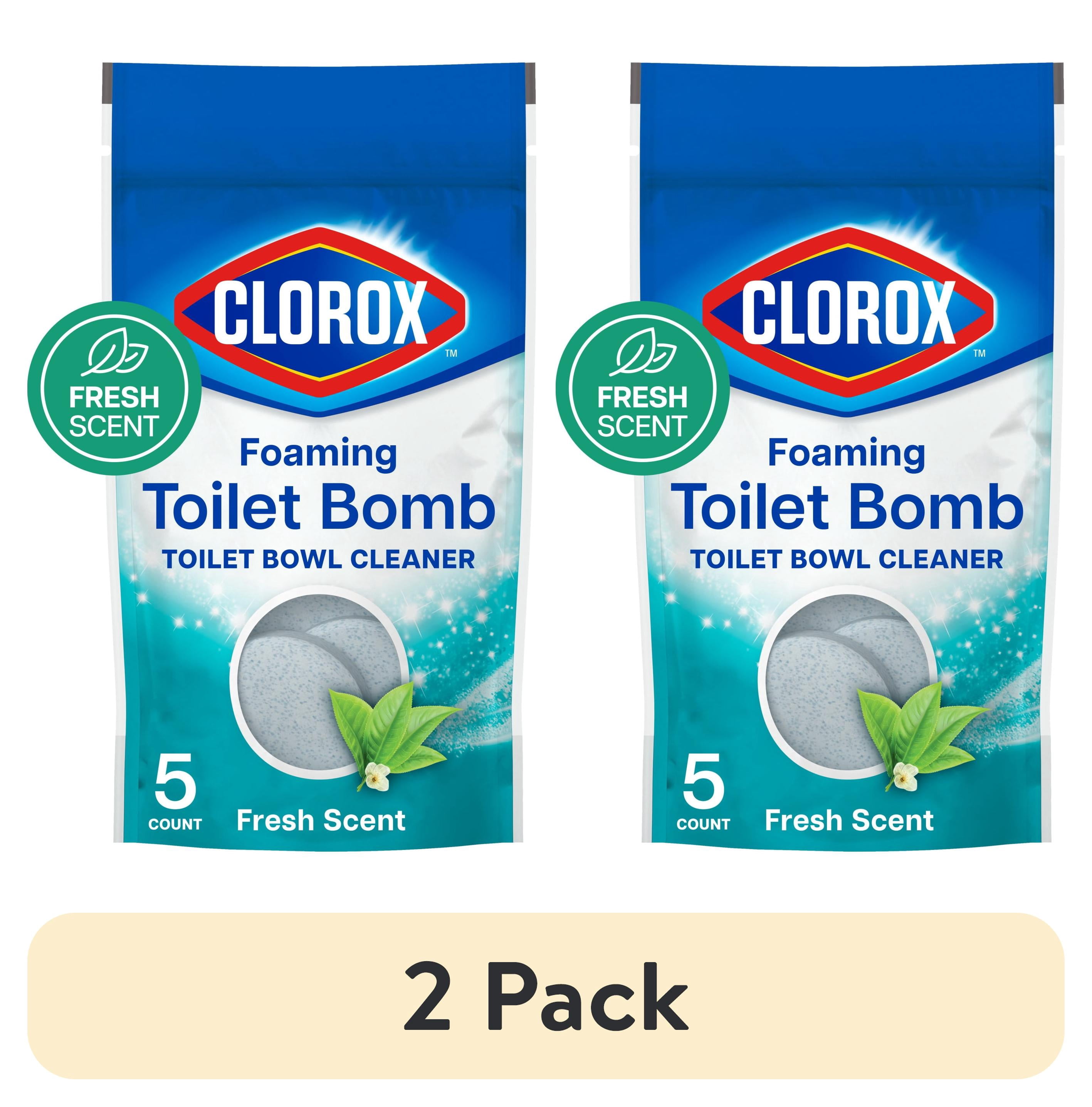 (2 pack) Clorox Foaming Toilet Bomb Toilet Bowl Cleaner, Bleach Free, Fresh Scent, 5 Count