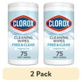 thumbnail image 1 of (2 pack) Clorox Free & Clear Cleaning Wipes, Fragrance Free, 75 Count, 1 of 13