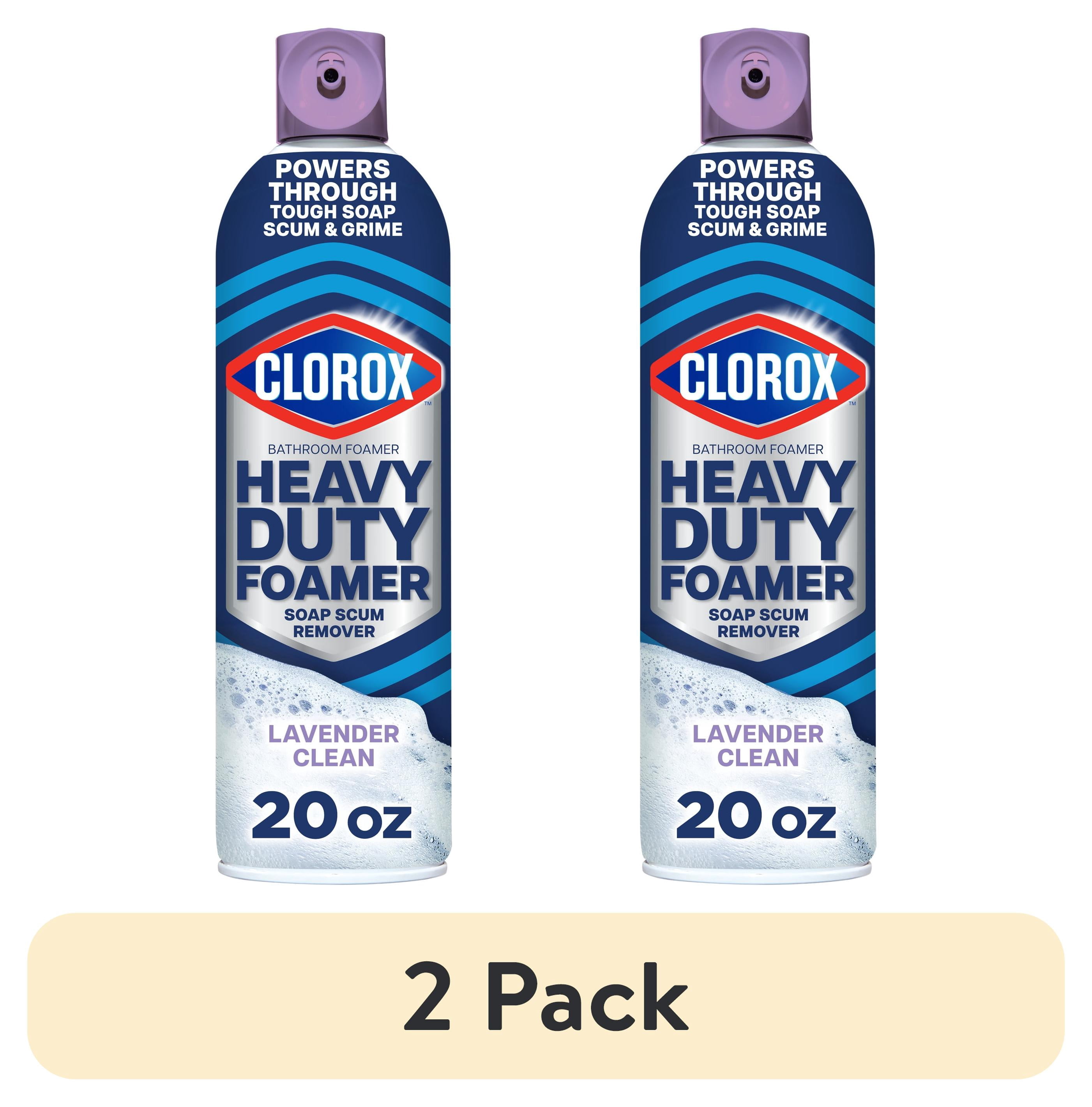 (2 pack) Clorox Heavy Duty Bathroom Foamer Soap Scum Remover, Lavender Clean, 20 Ounces