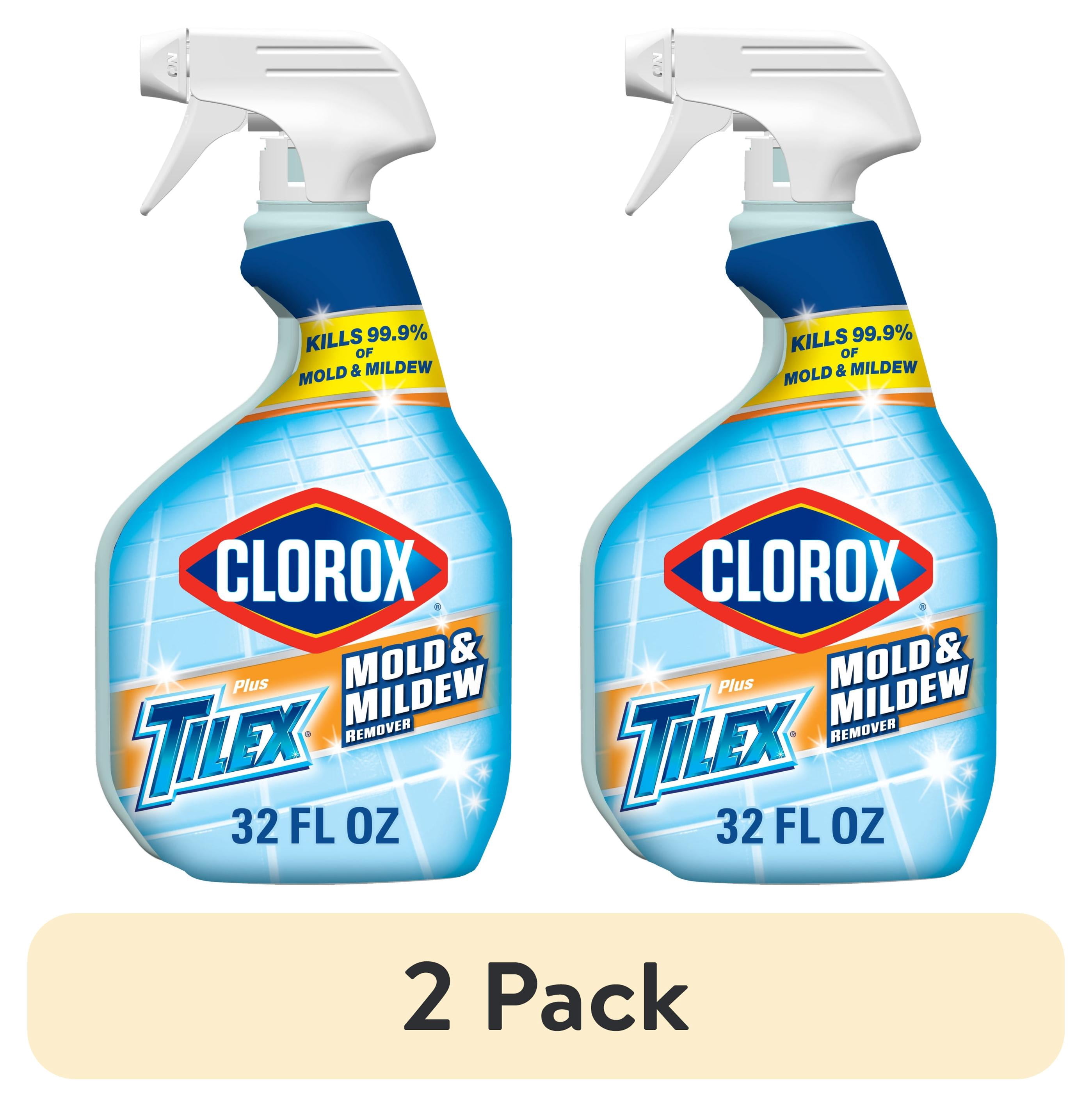(2 pack) Clorox Mold & Mildew Remover Plus Tilex Bathroom Cleaner Spray, 32 fl oz