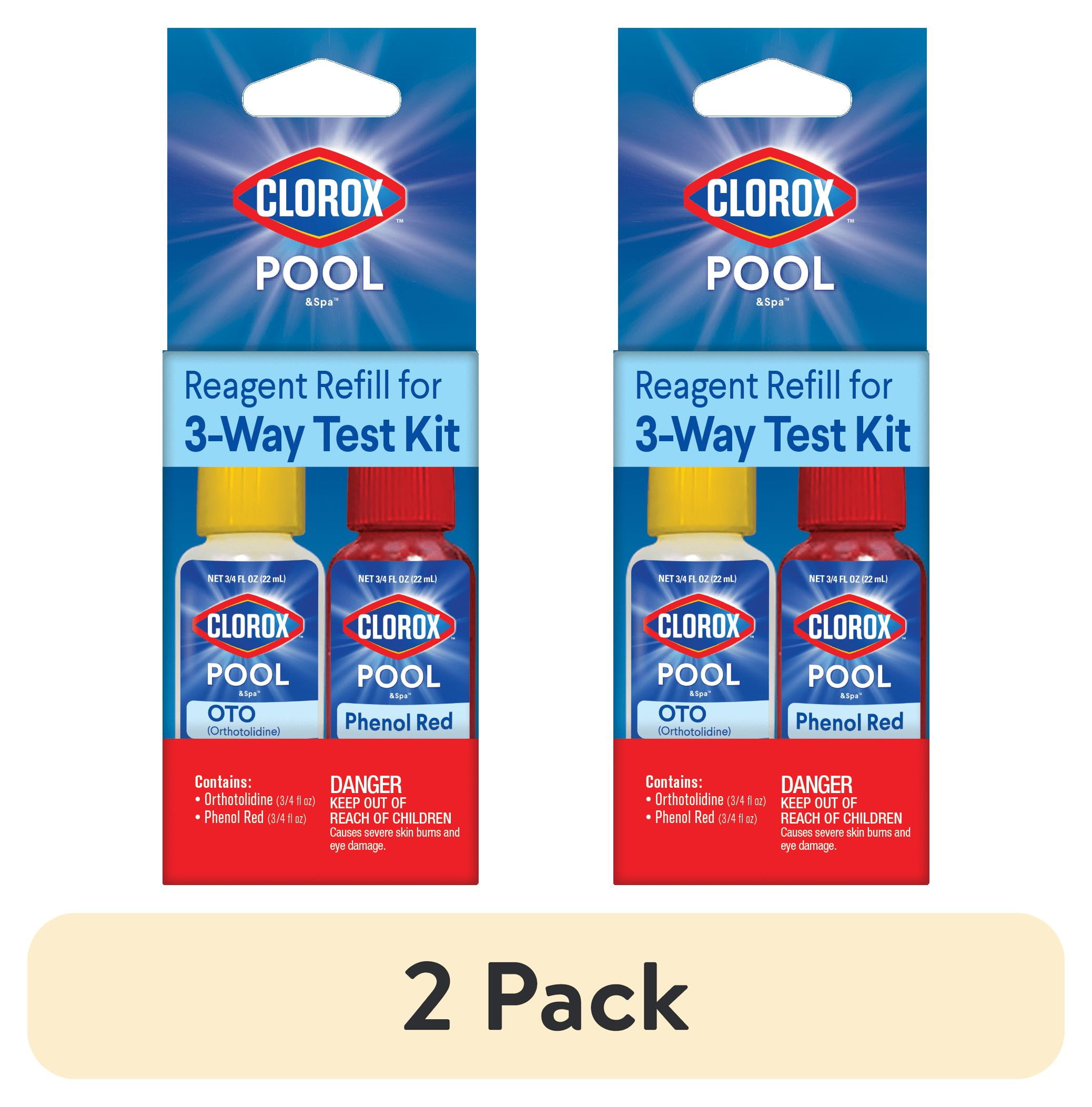 (2 pack) Clorox Pool&Spa 3-Way Reagent Refills for Swimming Pool Water ...