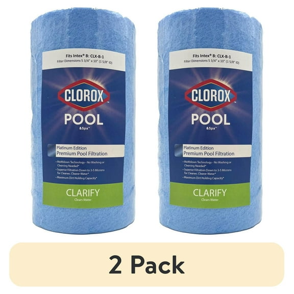 (2 pack) Clorox Pool&Spa Above Ground Pool Filter Replacement Cartridge B 1 Pk.
