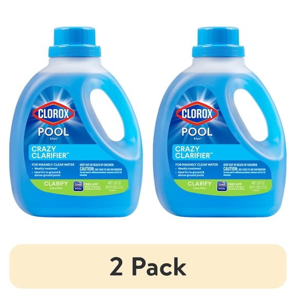 (2 pack) Clorox Pool&Spa Crazy Clarifier for Insanely Clear Pool Water, 92 fl oz