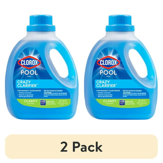 (2 pack) Clorox Pool&Spa Crazy Clarifier for Insanely Clear Pool Water, 92 fl oz