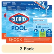 2 pack Clorox  Pool&Spa Swimming Pool Shock XTRABLUE  Plus  Granules, Kills Bacteria & Algae in Swimming Pools, Swim-Ready in 15 Minutes, 12-Pack