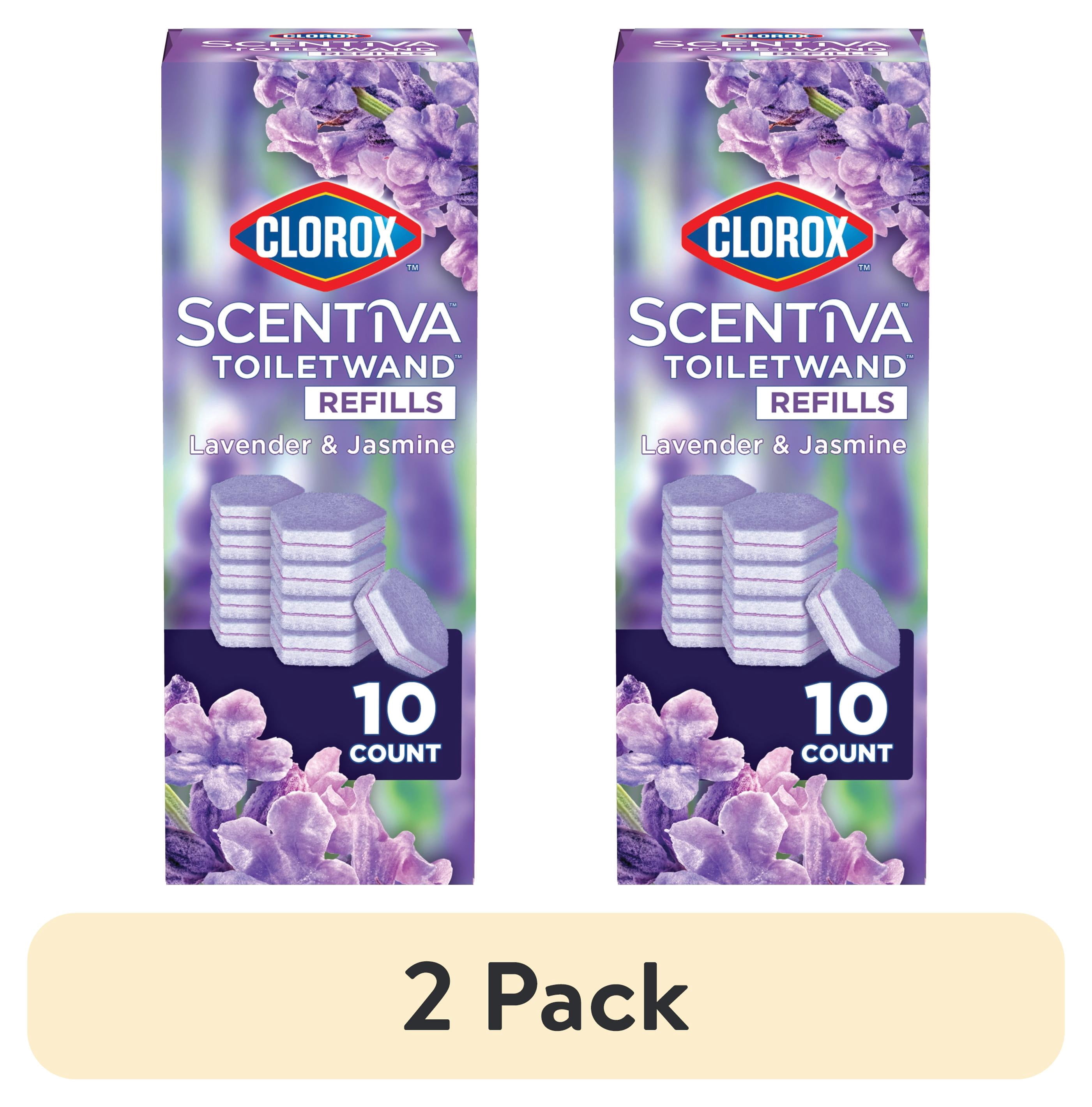 (2 pack) Clorox Scentiva ToiletWand Refills, Lavender and Jasmine, 10 Count