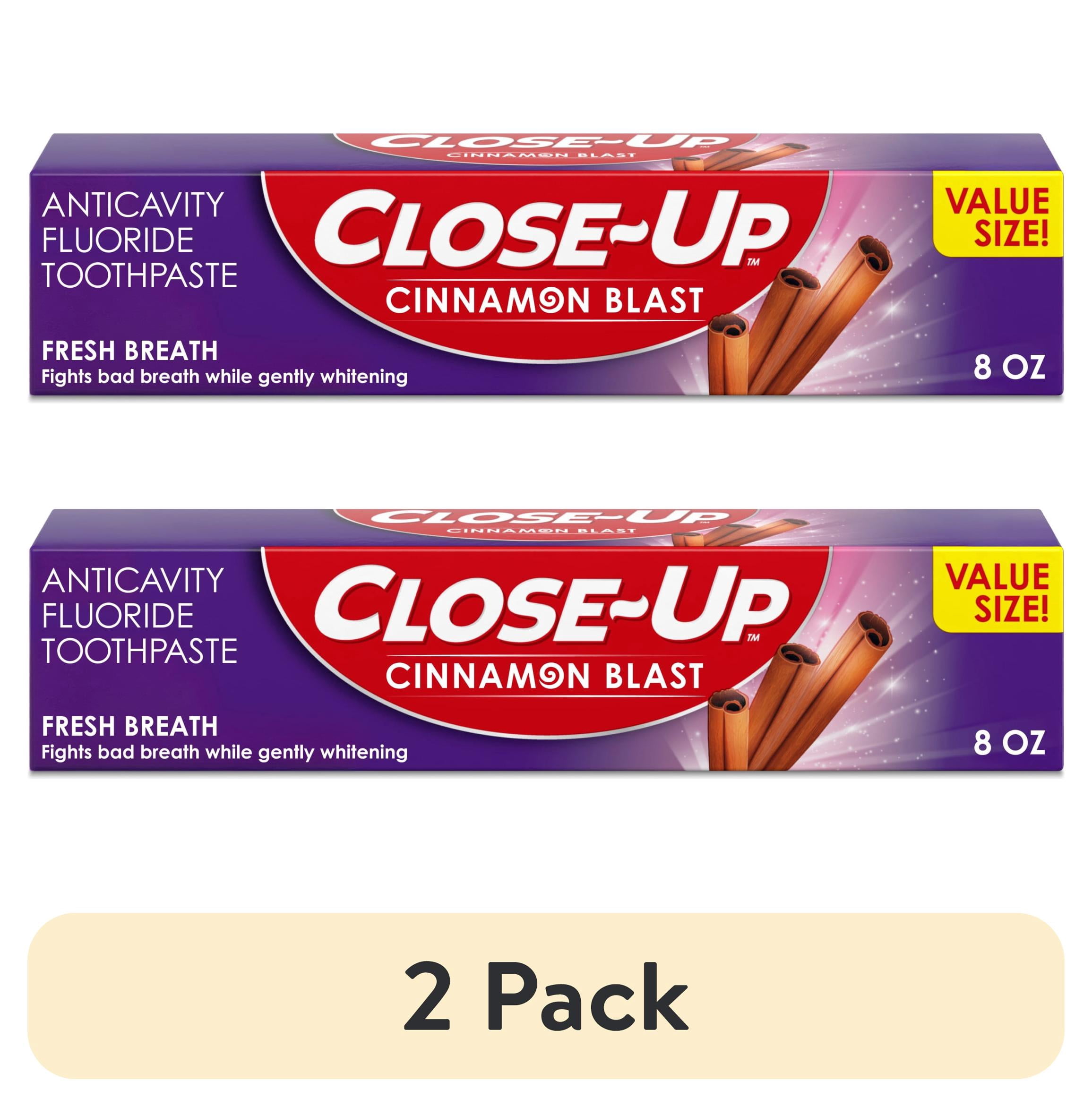 (2 pack) Close-Up Anticavity Toothpaste with Fluoride, Cinnamon Blast flavor, 8 oz