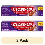 2 pack Close-Up Anticavity Toothpaste with Fluoride, Cinnamon Blast flavor, 8 oz