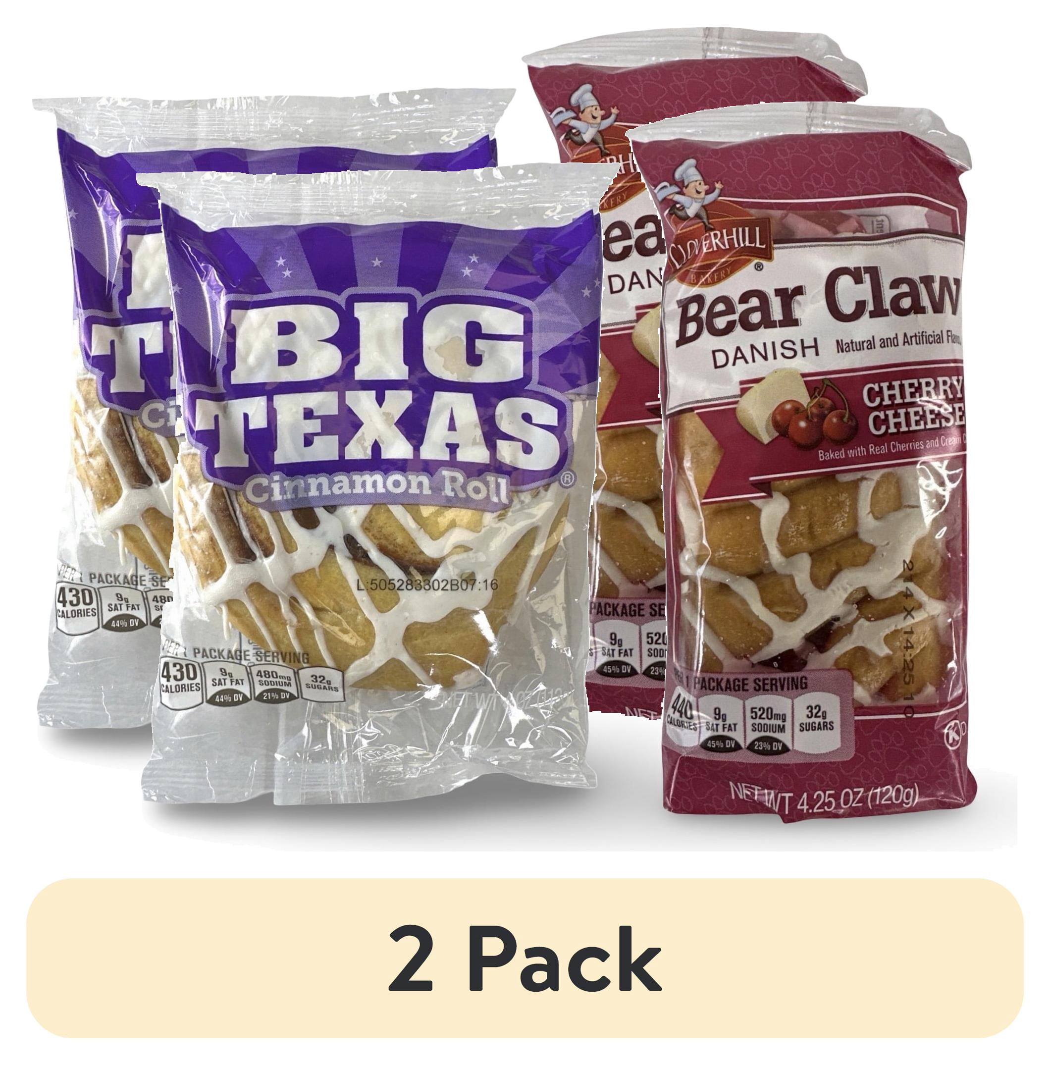 2 pack) Cloverhill Big Texas Cinnamon Roll & Cherry Cheese Danish