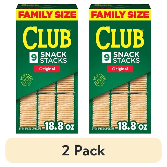 (2 pack) Club Snack Stacks Original Crackers, Lunch Snacks, 9 Count