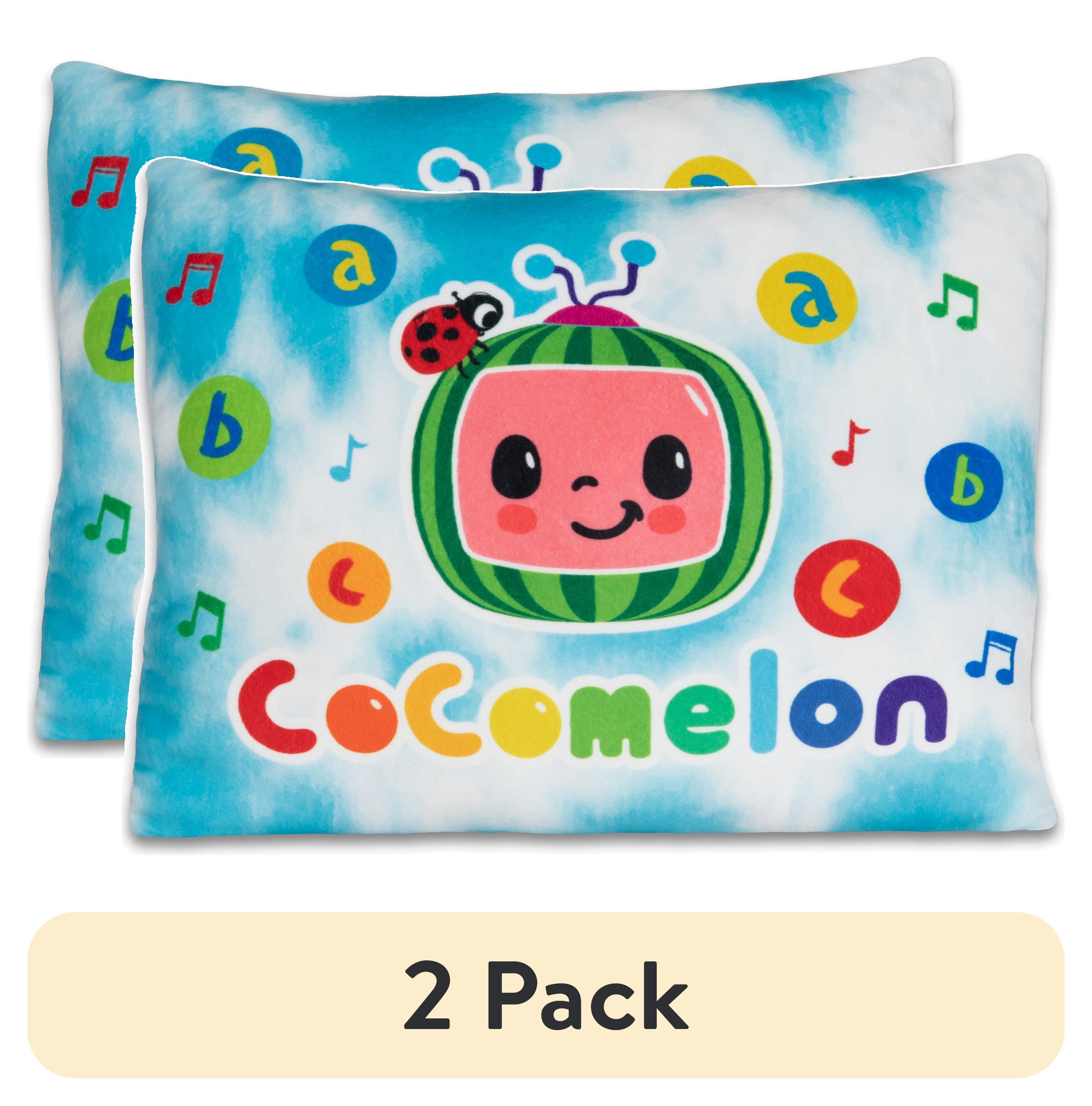 (2 pack) CoComelon Squishy Toddler Pillow, Tie-Dye Print Blue, 12"x15"