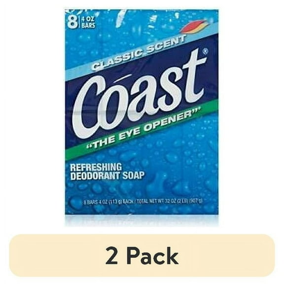 (2 pack) Coast Classic Deodorant Soap 4Oz 8 Bars Count Each